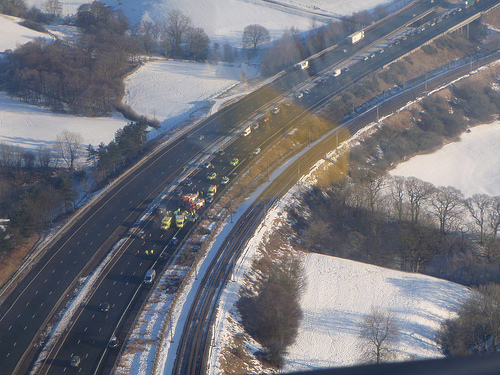 an image showing the scene of a road traffic accident similar to the one in this news story